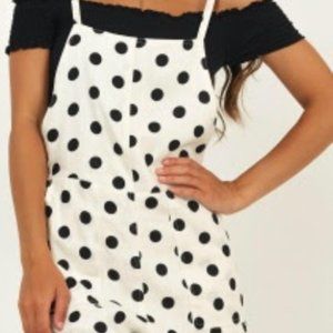 Showpo White Black Polka Dots Romper